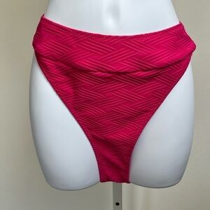 132.🆕️ Large Cupshe New Hot Pink High Cut Leg Bikini Bottom